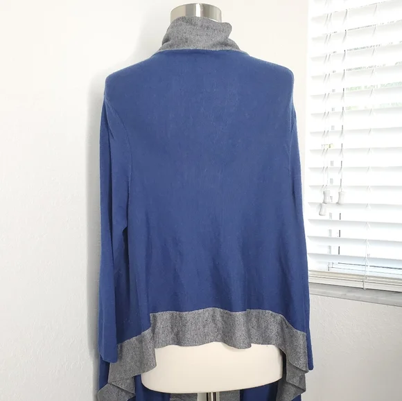 INTERMX GOLDE Colorblock Silk Blend Cardigan M/L. - Picture 5 of 7